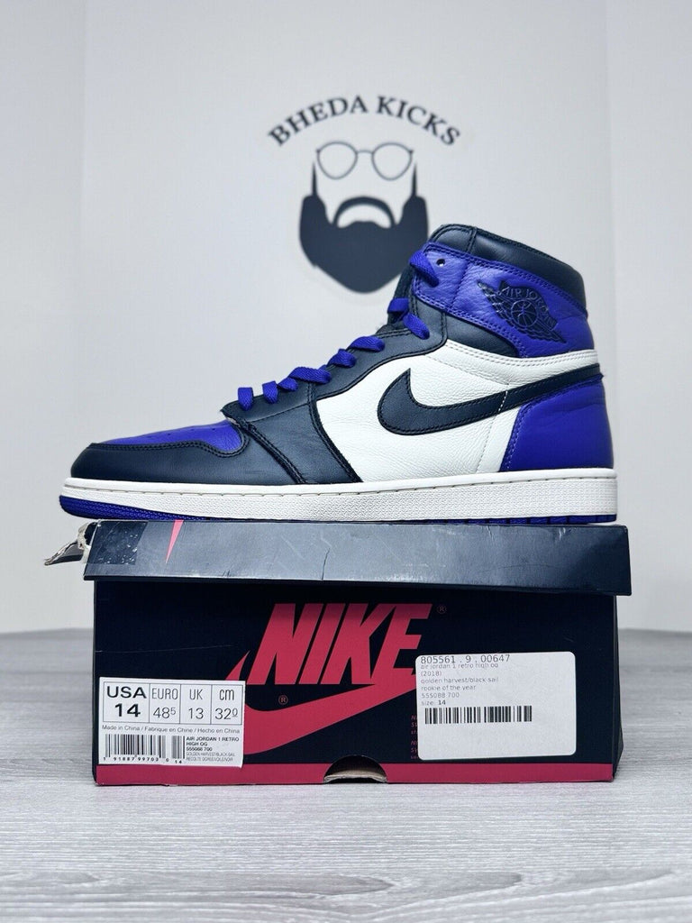 Size 14 - Nike Air Jordan 1 High OG Court Purple 1.0  555088-501 Preowned Rare