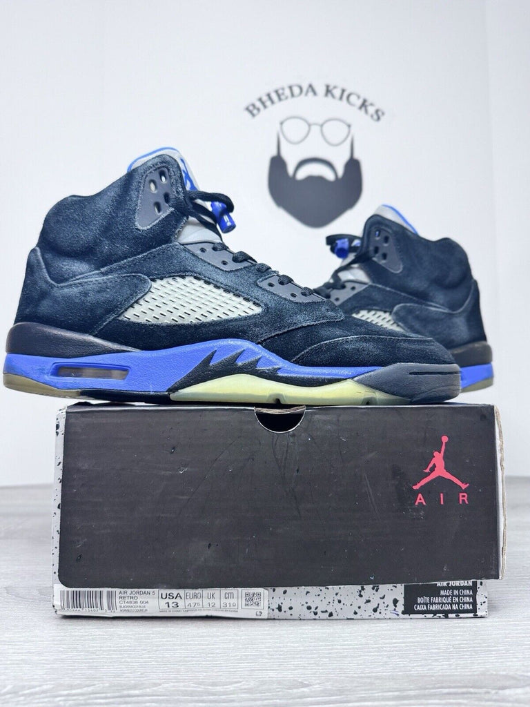 Size 13 - Jordan 5 Retro Mid Racer Blue Black Suede Leather (CT4838-004)