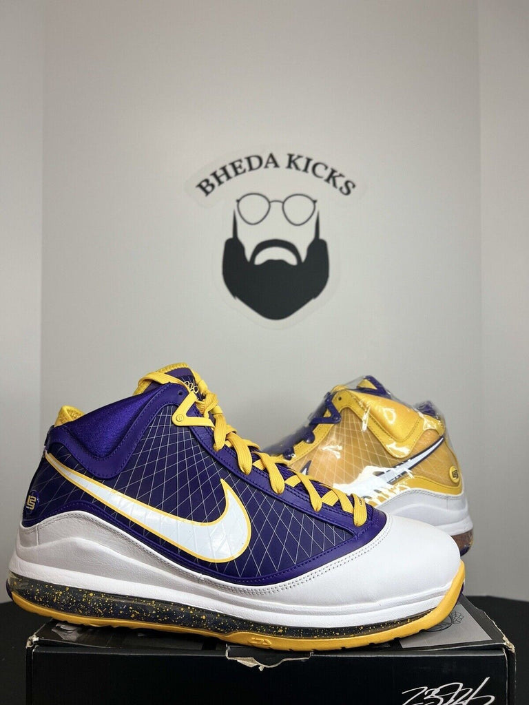 NEW DS Nike LeBron 7 VII QS Media Day 2020 CW2300-500 Purple Gold Lakers Size 13