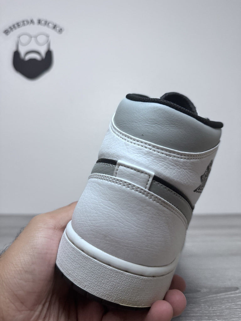 Size 15 - Nike Air Jordan 1 Mid Black White Lt Grey Sneakers 554724-073 Men’s