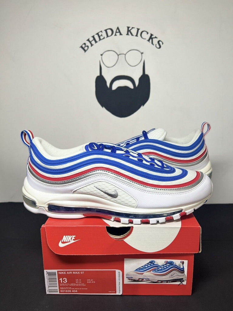 Nike Air Max 97 All Star Jersey White Blue Red Shoe Men's Size 13 921826-404 Og