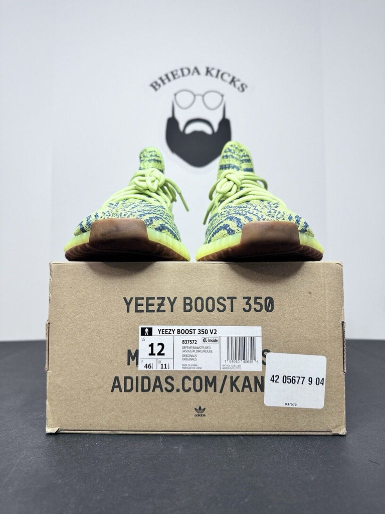 Adidas Yeezy Boost 350 V2 Semi Frozen Yellow Green B37572 Men’s Size 12