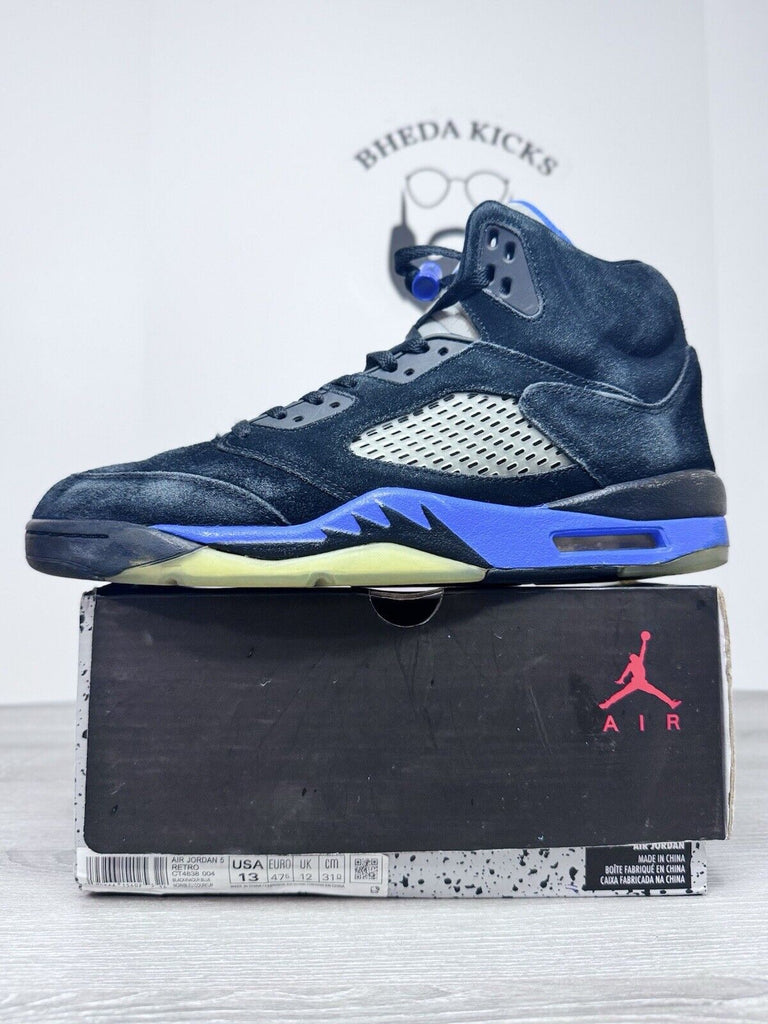 Size 13 - Jordan 5 Retro Mid Racer Blue Black Suede Leather (CT4838-004)