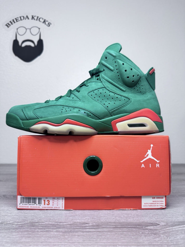 Size 13 - Nike Air Jordan 6 Retro Gatorade Green AJ5986-335 Men's Preowned