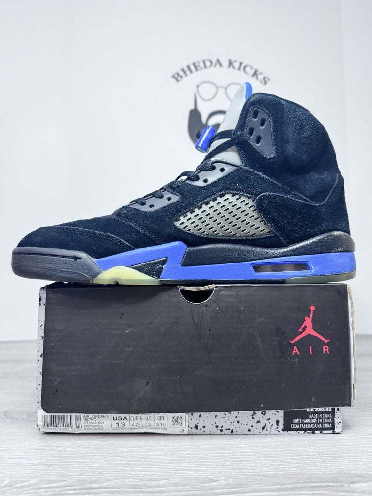 Size 13 - Jordan 5 Retro Mid Racer Blue Black Suede Leather (CT4838-004)