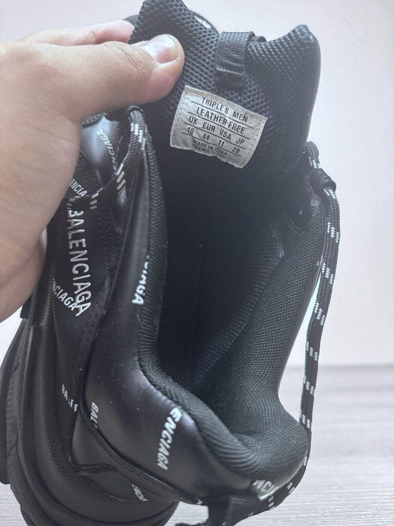 Size 11 - Balenciaga Triple S Sneaker Allover Logo - Black Multi Preowned