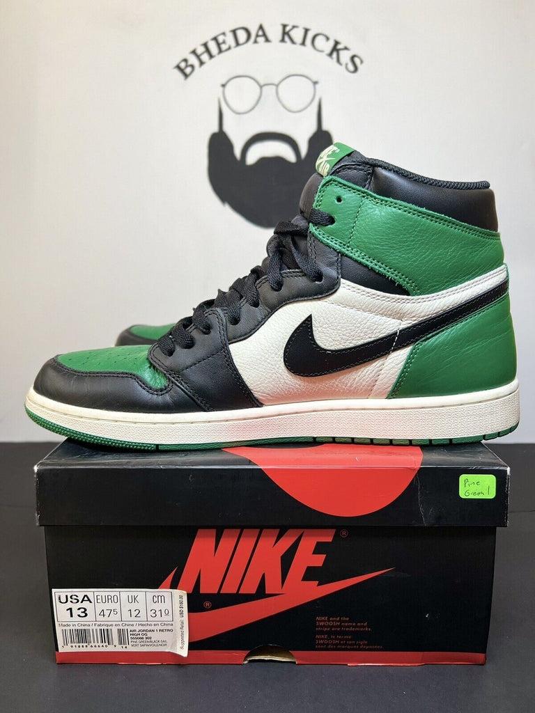 2018 Air Jordan 1 Retro High OG "Pine Green 1.0" 555088-302 size 13 Og Rare MJ