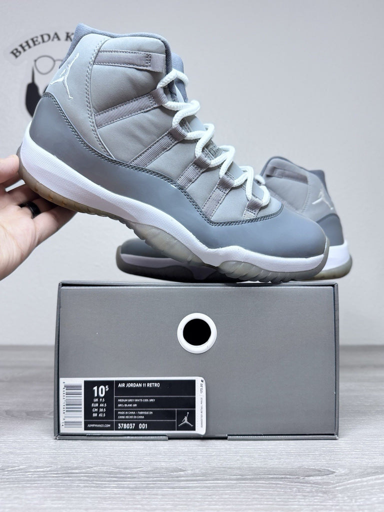 Size 10.5 - Air Jordan 11 Cool Grey 2010 Retro Mens Sneakers 378037-001 New