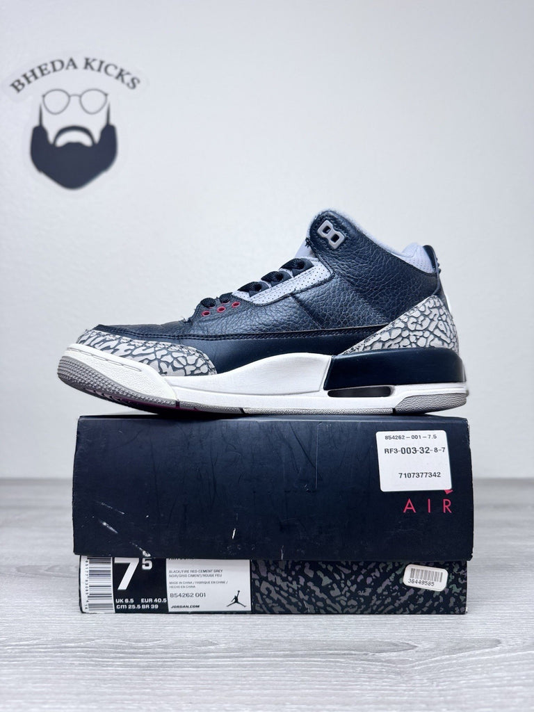 Size 7.5 - 2018 Nike Air Jordan 3 III Retro OG Black Cement 854262-001 Men's