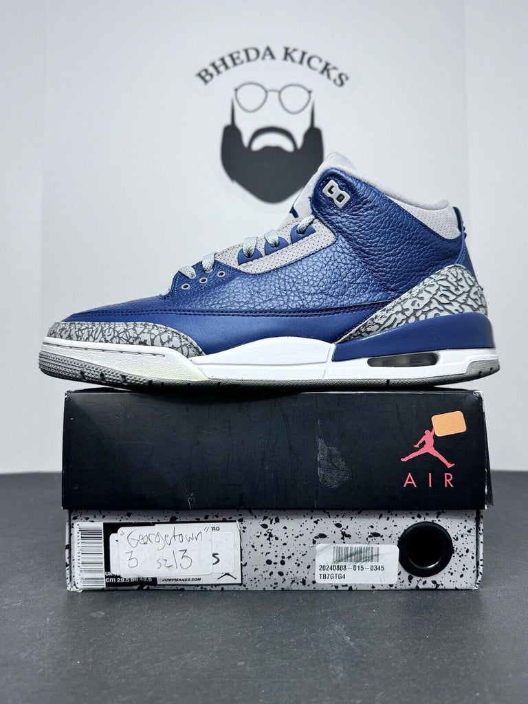 Jordan 3 Retro Georgetown Blue CT8532-401 Og Authentic Sneaker Men’s Size 13