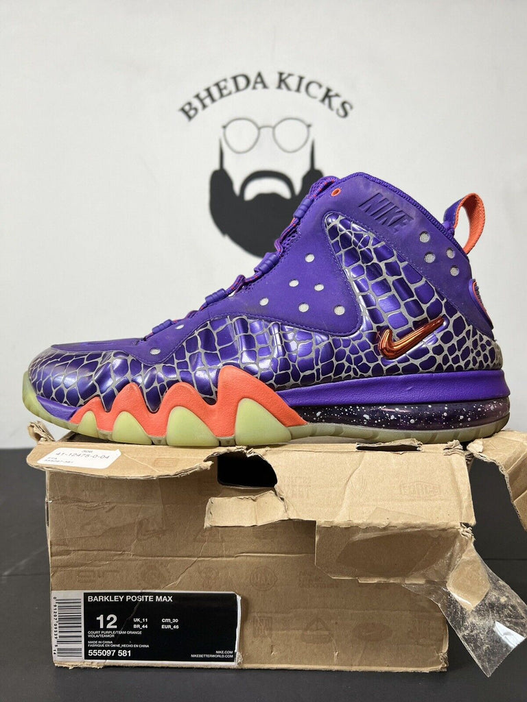 Nike Barkley Posite Max “Phoenix Suns” Size 12 Purple Orange Glow 555097-581 Og