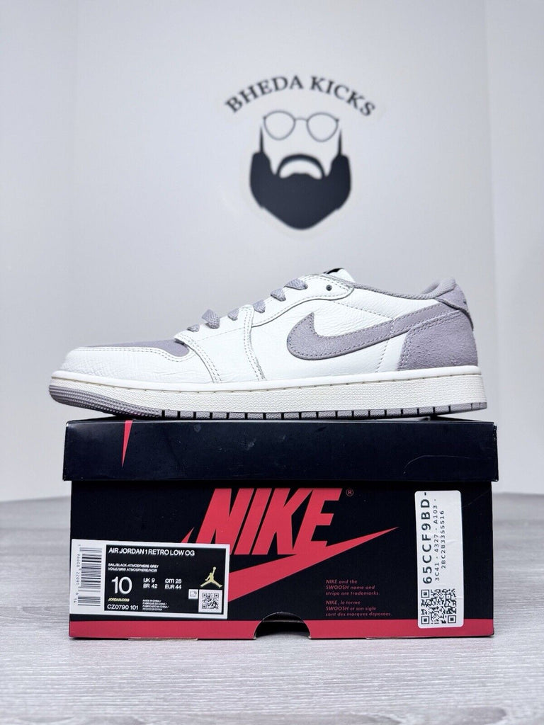 Size 10 - Air Jordan 1 Retro OG Low Atmosphere Grey Gray Men's CZ0790-101