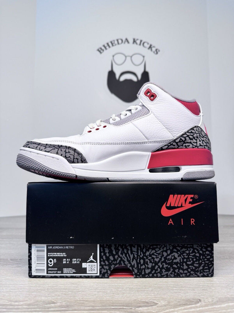 Size 9.5 - Jordan 3 Retro Mid Fire Red DN3707-160 Preowned Authentic Clean