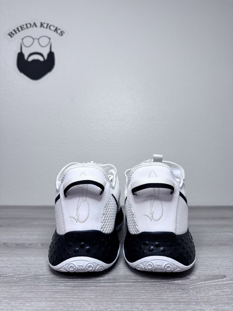 Size 15.5 - Nike PG 4 Air Strobel Basketball Shoes White Black CW4134-101 NEW DS