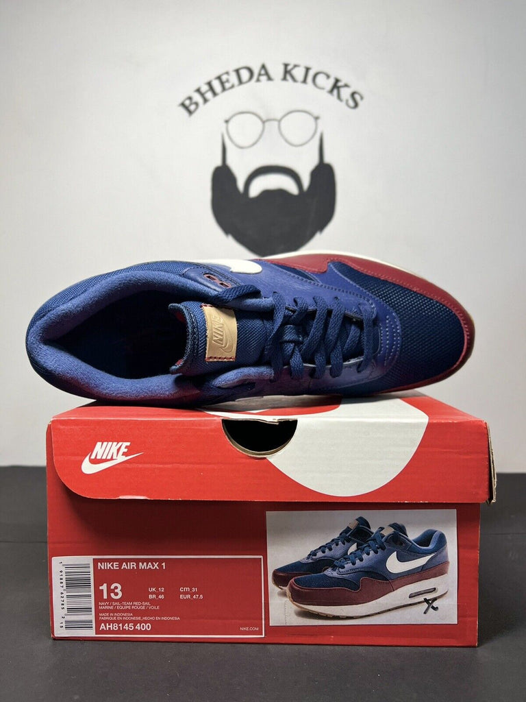 Nike Air Max 1 Navy Team Red Gum Men’s Size 13 (AH8145-400) Preowned Og Rare