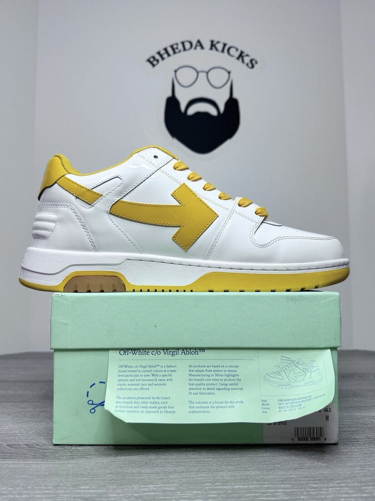 Size 11 (44 EU) - Off-white Out of Office Low White Yellow Patent Leather