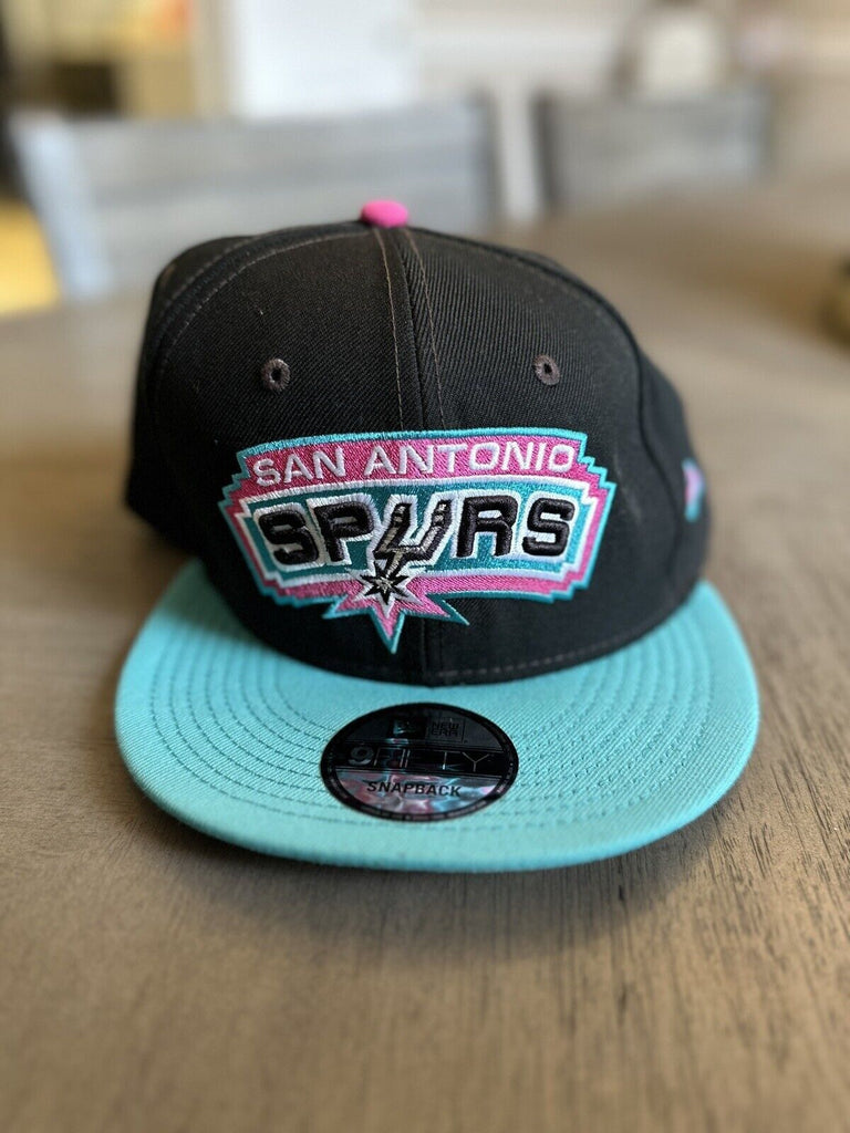 New San Antonio Spurs New Black Teal Official 9FIFTY Snapback Hat Original