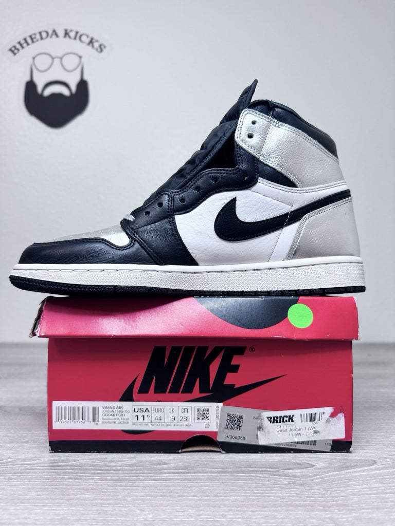 Size 11.5W/10M - Jordan 1 High Retro Silver Toe CD0461-001 Preowned