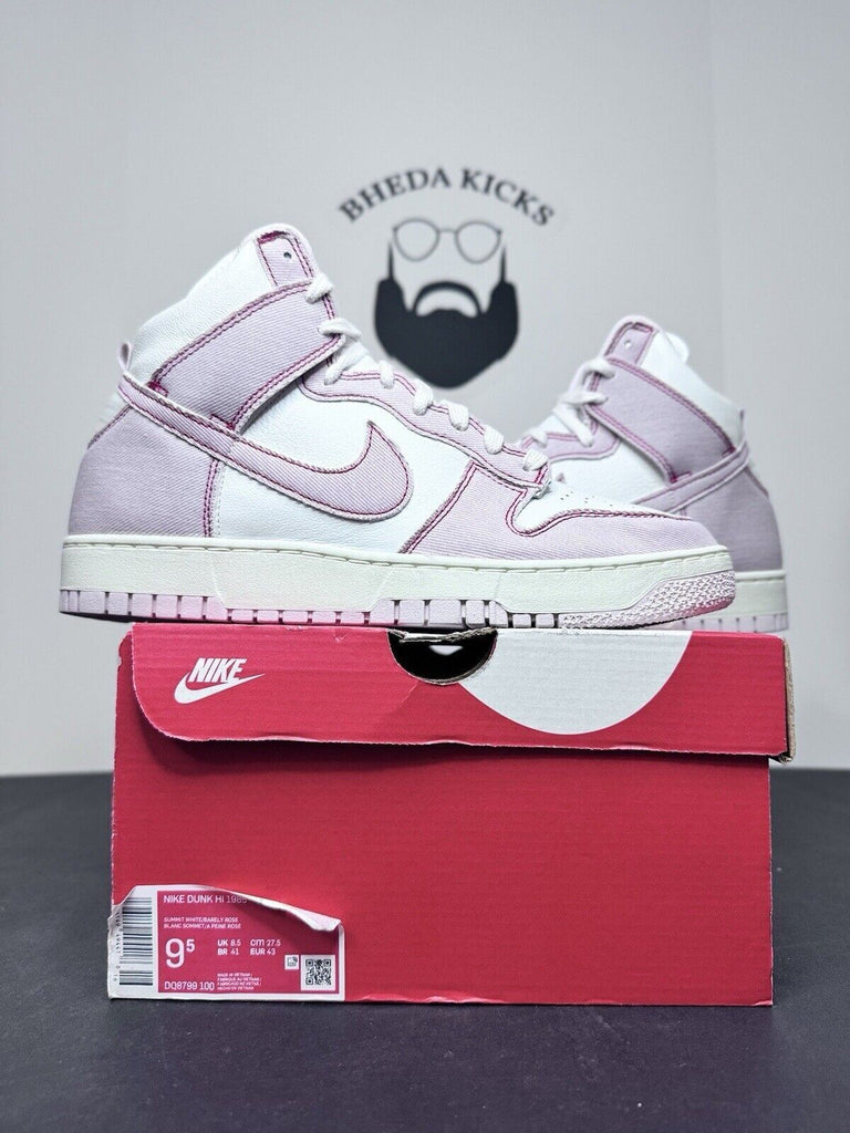 NEW DS Nike Dunk Hi 1985 Barely Rose Pink Denim Summit White DQ8799-100 Size 9.5