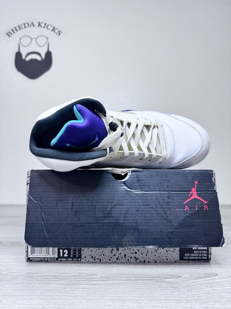 Size 12 - Nike Air Jordan 5 Retro Grape 2013 White Purple Black 136027-108