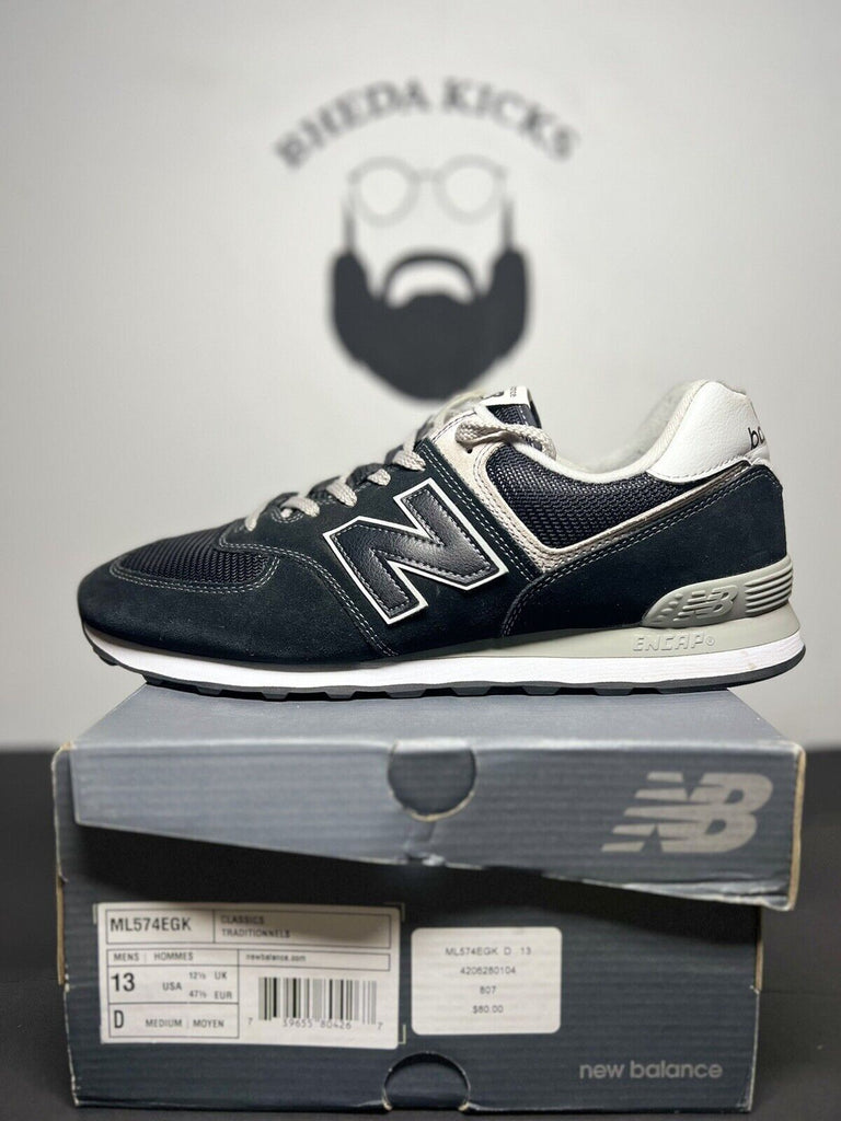 Size 13 - New Balance 574 Core ML574EGK Grey Black White Sneaker Low top Logo