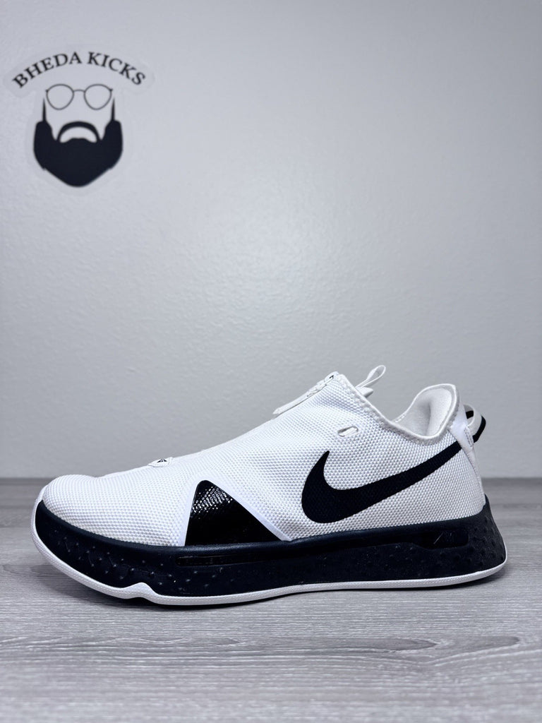 Size 15.5 - Nike PG 4 Air Strobel Basketball Shoes White Black CW4134-101 NEW DS