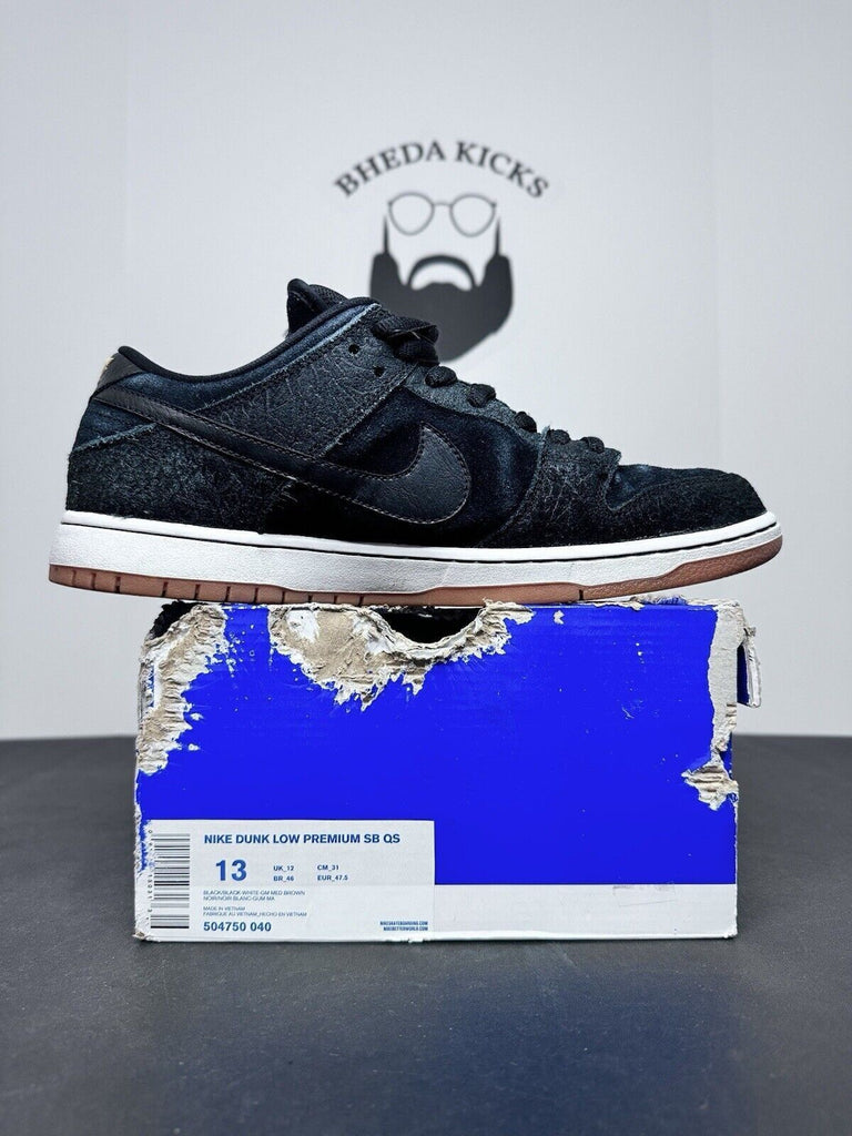 Nike Dunk Low Premium SB QS 504750-040 Black White Gum Entourage Men’s Size 13