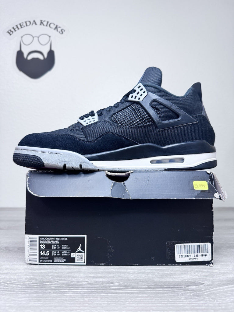 Size 13 - Nike Air Jordan 4 Retro SE Black Canvas 2022 Men's Shoes DH7138-006