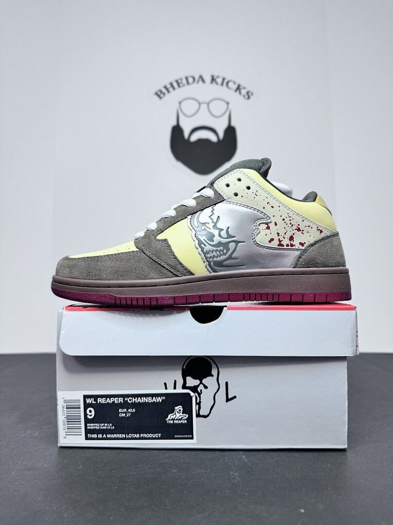 NEW DS Warren Lotas Chainsaw Reaper Dunk Men’s Size 9 with T Shirt