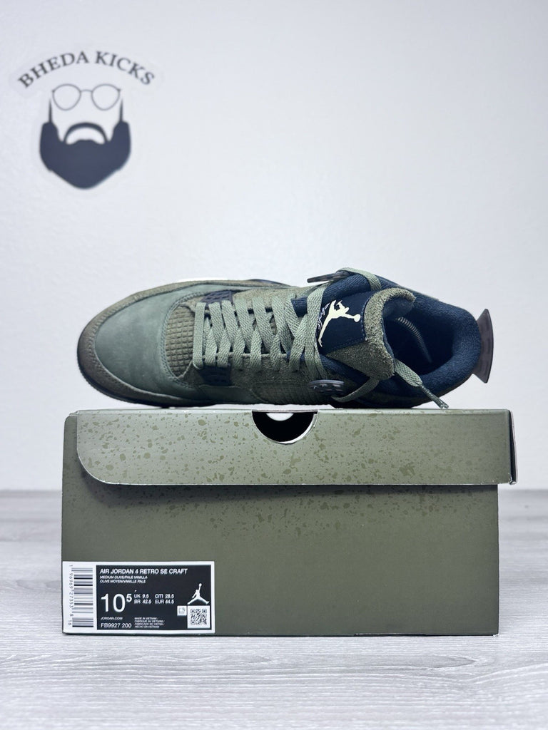 Size 10.5 - Nike Air Jordan 4 Retro Craft Olive FB9927-200 OG Bred Green Cement