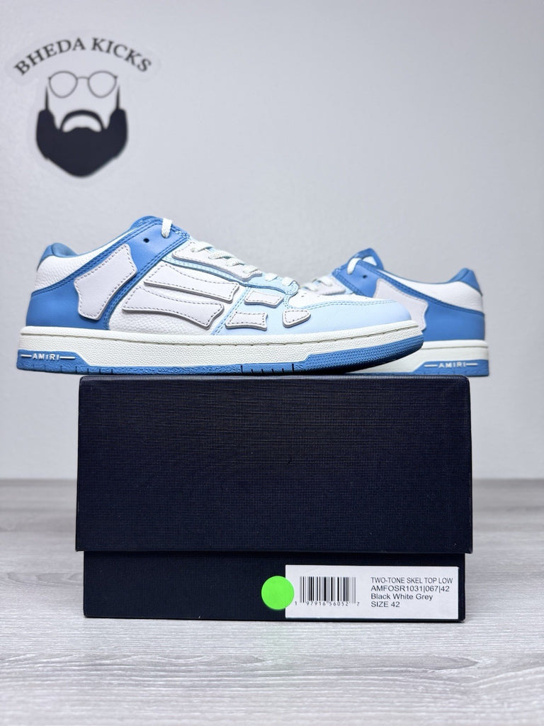 Size 42 EU / 9 US - Amiri Skel Top Low Two Tone Blue White Designer Men’s Shoes