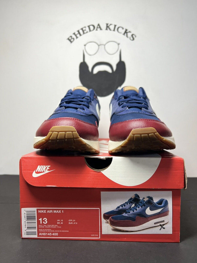 Nike Air Max 1 Navy Team Red Gum Men’s Size 13 (AH8145-400) Preowned Og Rare