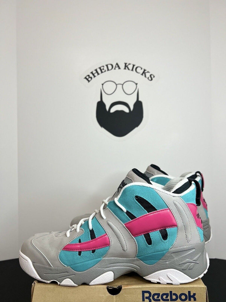 Reebok RAIL Tin Gray Teal Pink San Antonio Spurs Rare Mens Shoe M40338 Size 12