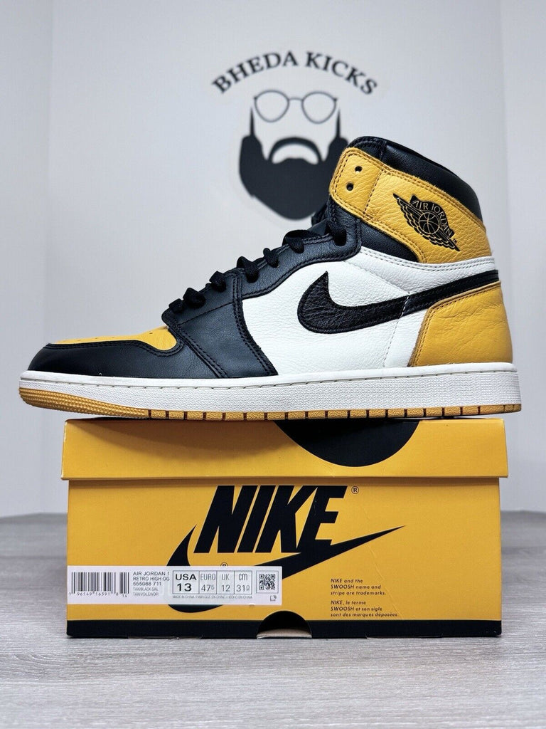 Size 13 - Nike Air Jordan 1 Retro High OG Taxi Yellow Toe 555088-711 Men’s