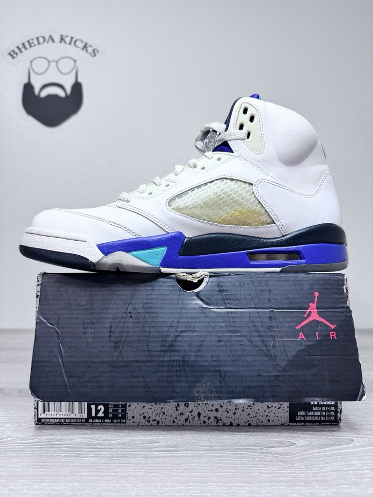 Size 12 - Nike Air Jordan 5 Retro Grape 2013 White Purple Black 136027-108