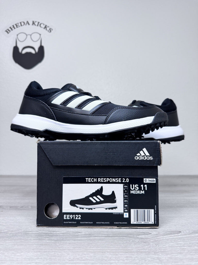Size 11 - Men’s Adidas Tech Response 2.0 Black Soft Spike Golf Shoes EE9122 NEW