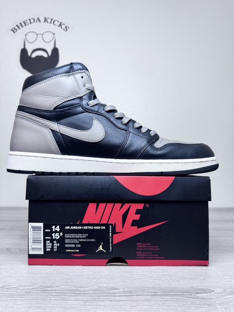 Size 14 - Air Jordan 1 Retro High OG Shadow Toe 2018 Mens Sneakers 555088-013