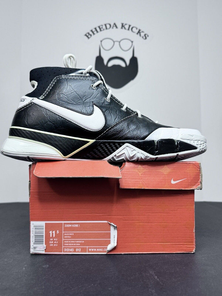 Size 11.5 - Nike Kobe 1 OG Sharpshooter Black White 2006 313143-012 Rare