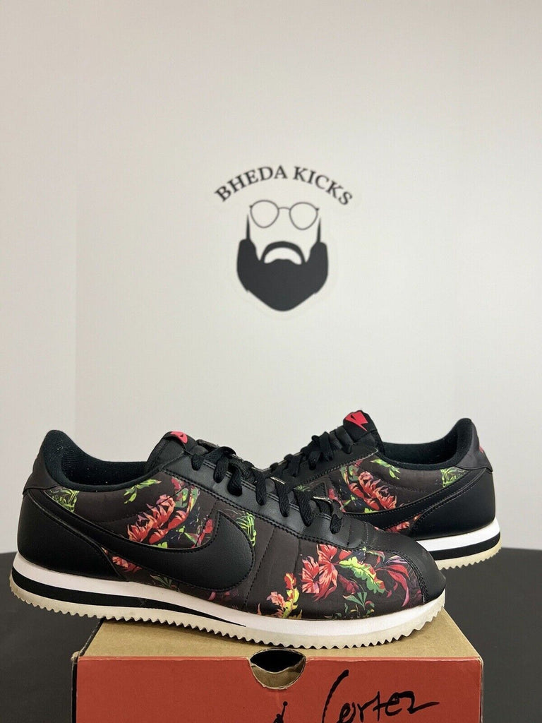 Nike Cortez Floral Print Shoes Black Running Sneakers BV6067-001 Men’s Size 13