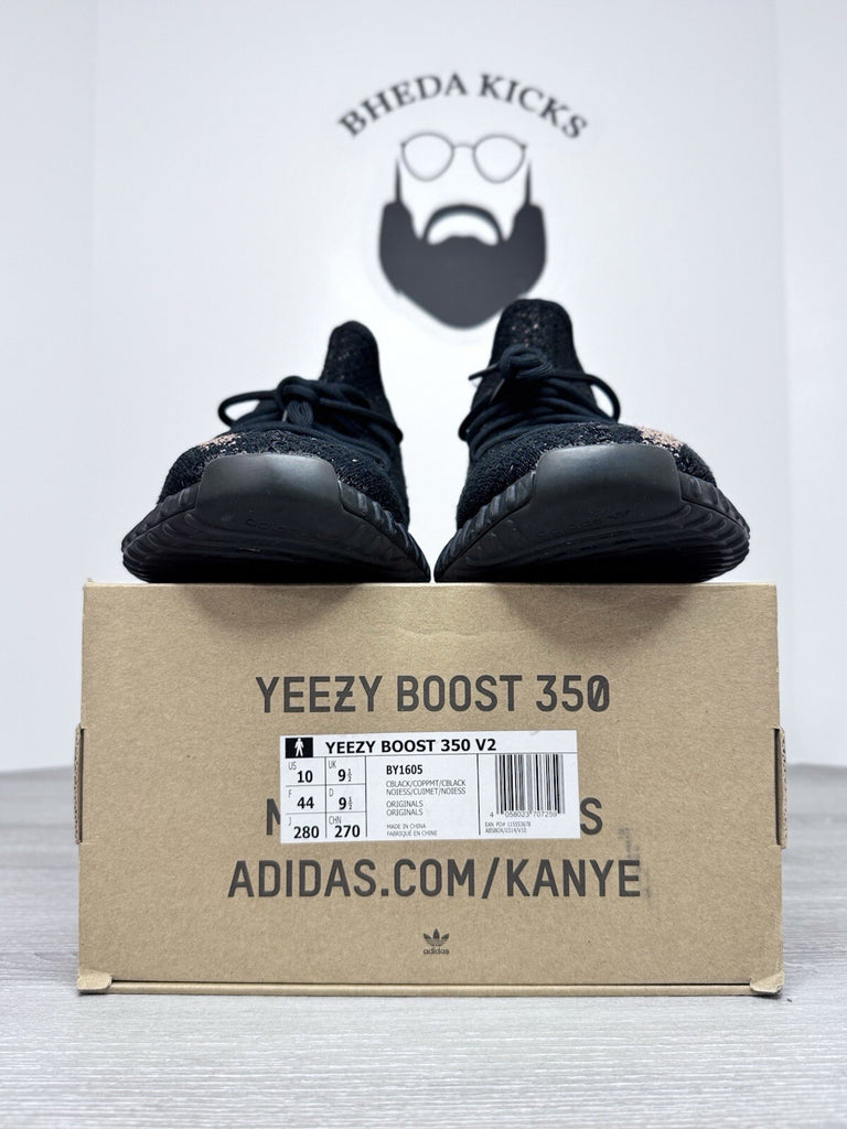 Size 10 - Adidas Yeezy 350 v2 Core Black Copper 2016 BY1605 Authentic Preowned