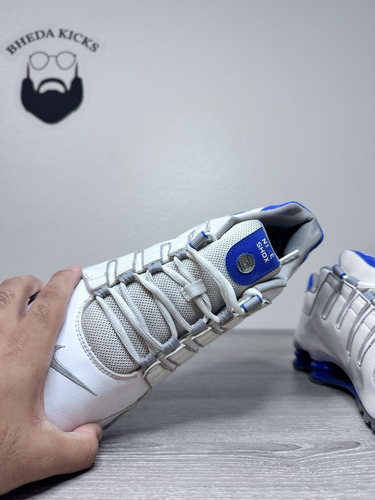 Size 15 - Nike Shox NZ SL Shoes Sneakers 2012 378341-140 Blue White Leather