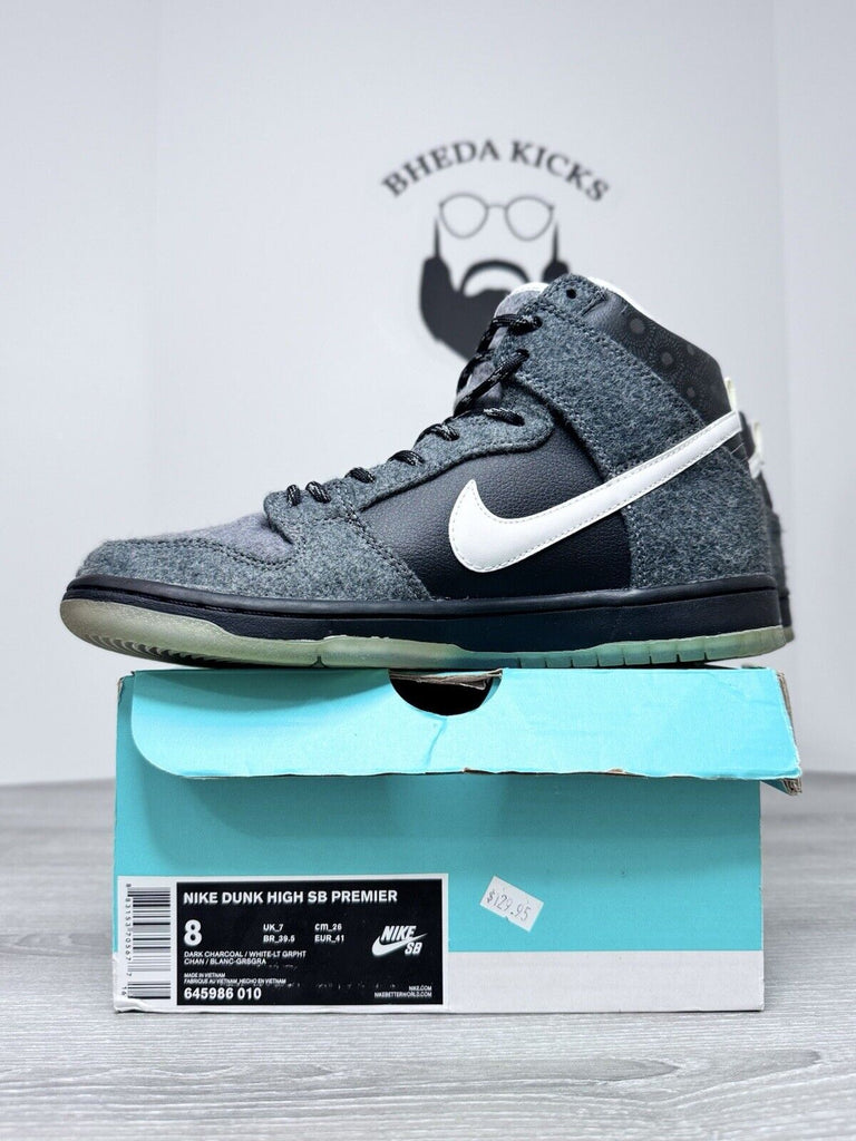 Size 8 - Nike SB Dunk High Petoskey Premier Charcoal Graphite 645986-010 2014