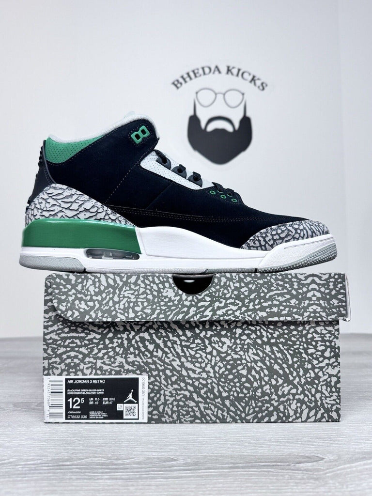 Size 12.5 - Jordan 3 Retro Pine Green 2021 CT8532-030 Preowned Og Authentic