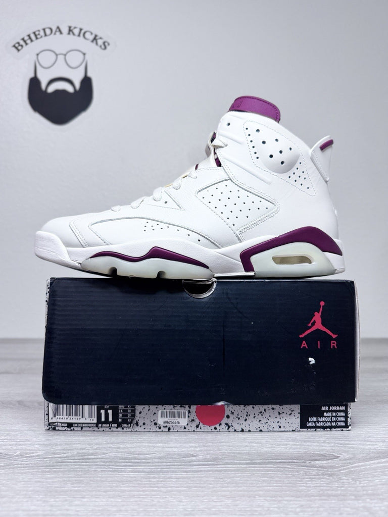 Size 11 - Nike Air Jordan 6 Retro 2015 Maroon White Red 384664-116 Preowned