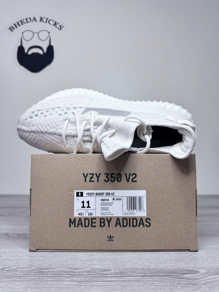 Size 11 - Adidas Yeezy 350 Boost V2 Bone Men's Sneakers White HQ6316 Preowned