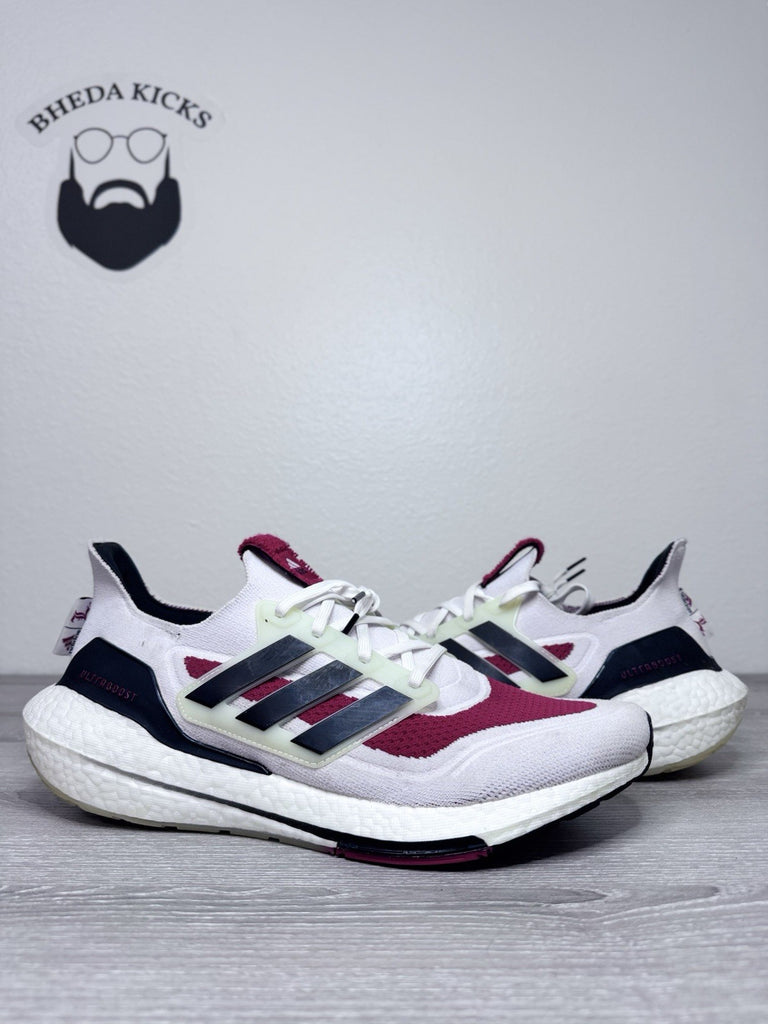 Size 13 - Adidas UltraBoost 21 NCAA Pack Louisville Rare GY0427 White Red Dirty