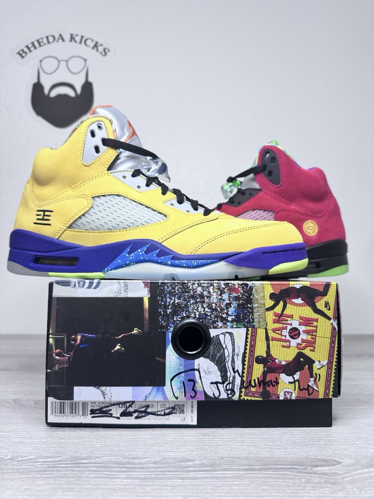 Size 13 - Air Jordan 5 Retro What The CZ5725-700 Red Yellow Black Brand New