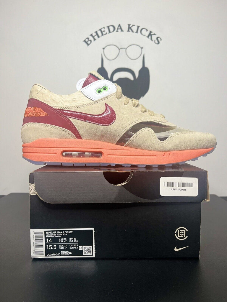 NEW DS Nike Air Max 1 Clot Kiss Of Death 2021 DD1870-100 OG Authentic Size 14