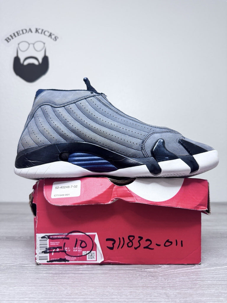Size 10 - Nike Air Jordan 14 Retro Graphite Navy 311832-011 2011 Preowned