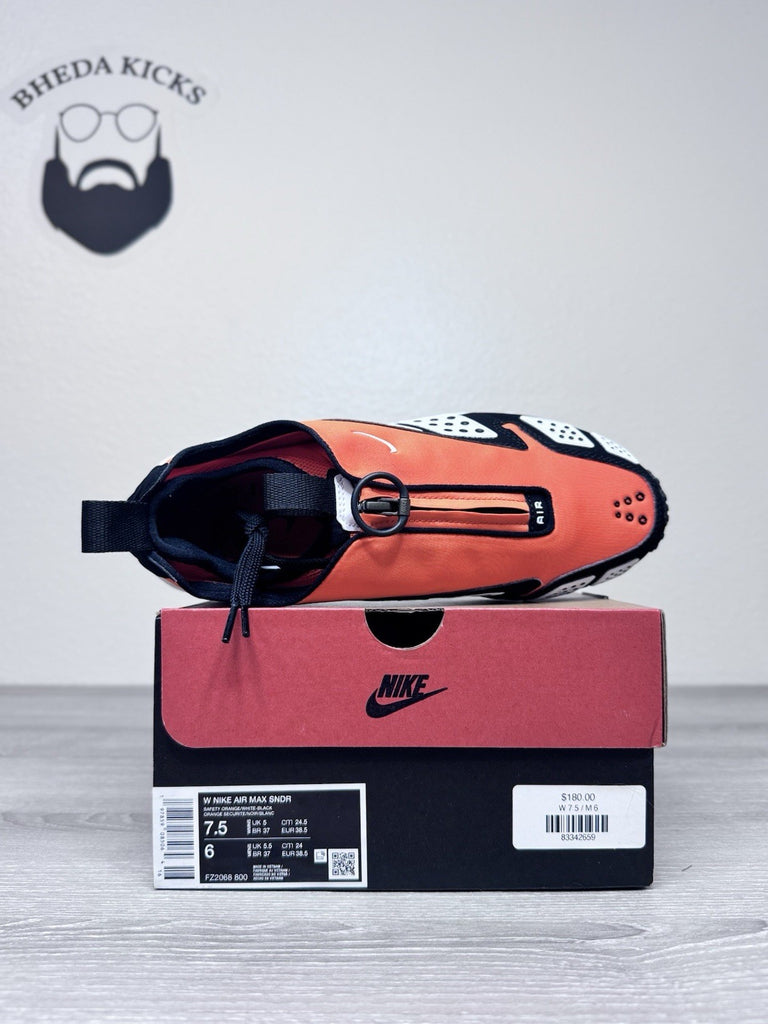 Size 7.5W/6M - Nike FZ2068-800 Women's Air Max SNDR Safety Orange Black New